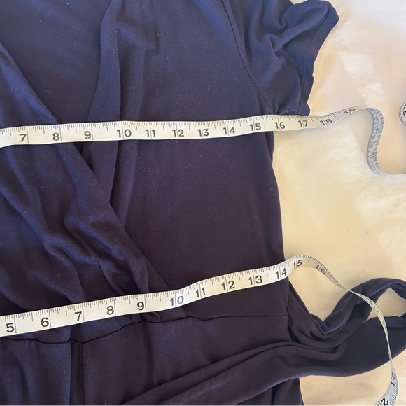 Boden Ellen Jersey Knit Crop Wide Leg Jumpsuit Navy Size 6 Tie Waist Wrap Top - Picture 13 of 16